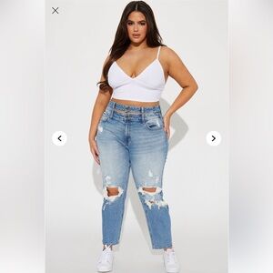 Spencer Straight Leg Double Waistband Jeans